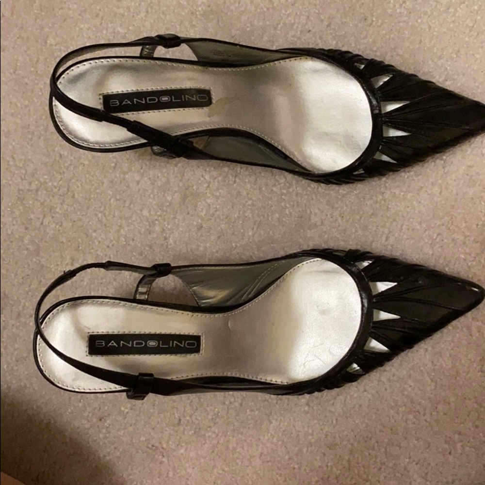Black pointy toe heels